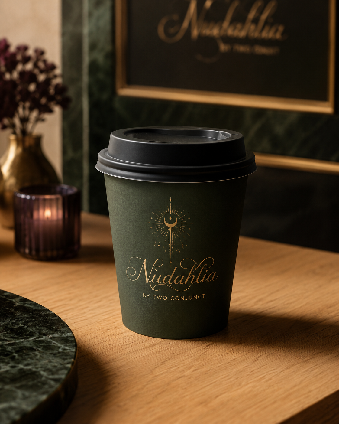 Nudahlia moosgrüner Cup